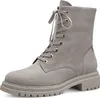 A single gray boot is shown against a white background.