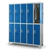 A set of blue metal lockers with a gray frame. Anteprima dell’immagine prodotto