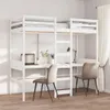 vidaXL Hochbett ohne Matratze Weiß 90x190 cm Massivholz Produktbild-Vorschau 2