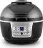 A black and gray air fryer with a transparent lid, displayed on a white background. Produktbild-Vorschau