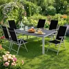 7-tlg Gartenmöbel Set Alu Polywood 180x90x74cm + 6 Klappstühle Silber Produktbild-Vorschau