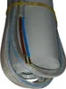A close-up view of a coiled electrical cord and a cylindrical object, possibly a pump or capacitor, bound together with a rubber band. Podgląd zdjęcia produktu