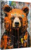 Bär Pop Art Colour Leinwandbild Wandbild Kunstdruck XL Produktbild-Vorschau 1