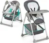 Two baby chairs, one a high chair and the other a bouncer, are shown side-by-side on a white background. Produktbild-Vorschau