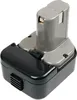 A black and gray battery pack for a power tool, shown from a slightly elevated angle against a white background. Produktbild-Vorschau