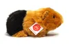A plush toy guinea pig with black and tan fur is shown against a white background. A red and white tag is attached to its side. Podgląd zdjęcia produktu