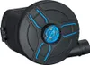 A black electric pump with blue accents is shown against a white background. Produktbild-Vorschau