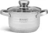 A studio shot of a stainless steel pot with a glass lid. Náhled obrázku produktu
