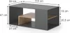 Table basse Vicco Edgar Anthracite/chêne doré 110x59cm, Voir les images du produit 2