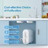 A water filtration system is shown under a kitchen sink, with feature callouts. Anteprima dell’immagine prodotto