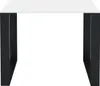 A studio shot of a white table with black legs on a white background. Produktbild-Vorschau