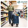 VOUNOT® Carrello per la spesa con 2 ruote, pieghevole, con Anteprima dell’immagine prodotto 2