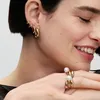 Pandora Doppelte Huggie-Kreolen-Ohrringe 263280C00 Ohrringe Produktbild-Vorschau 6