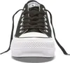 A front view of a black Converse Chuck Taylor All Star Lift Ox sneaker with a white platform sole. Anteprima dell’immagine prodotto