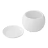 Vaso in Vetroceramica Palla con piattino bianco rotondo con Anteprima dell’immagine prodotto 5