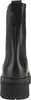 A rear view of a black leather boot with a thick sole. Voir les images du produit