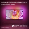 A television screen displaying a vibrant flower, with a gradient purple and pink background. Produktbild-Vorschau