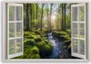 Leinwandbild Blick aus dem Fenster Wald Natur Bäume 90x60 Produktbild-Vorschau 3