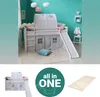 Homestyle4u Dětská patrová postel 90x200, bílá, s roštem, Náhled obrázku produktu 1