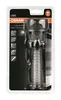 A product in its retail packaging, a clear plastic blister pack with a cardboard backing, showcasing a flashlight. Produktbild-Vorschau