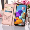Galaxy A21 Hülle, Schmetterling Prägung Flip Leder Produktbild-Vorschau 5