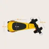 Top-down view of a yellow balance bike with dimensions indicated by measurement lines and text. Anteprima dell’immagine prodotto
