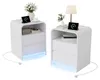 UnboxG 2er Set Nachttische Weiß – Nachttisch mit LED, USB & Produktbild-Vorschau 16