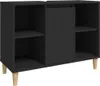 A black cabinet with wooden legs against a white background. Náhled obrázku produktu