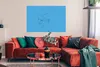 MuchoWow® Poster Gesicht - Strichzeichnung - Blau 120x80 cm Produktbild-Vorschau 2