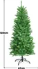 A full-length shot of a green artificial Christmas tree on a white background, with measurements indicated. Voir les images du produit