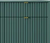 A close-up view of a teal dresser with fluted doors and gold handles. Produktbild-Vorschau