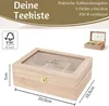 Holz Aufbewahrungsbox Teebox 6 Fächer mit Deckel für Produktbild-Vorschau 2