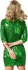 Pailletten-Langarmkleid - grün, XL Produktbild-Vorschau 3