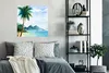 MuchoWow® Poster Aquarell - Meer - Palme 75x75 cm - Wand Produktbild-Vorschau 4