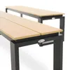 Two garden benches are shown from a low angle, with the front bench in focus and the back bench slightly out of focus. Produktbild-Vorschau