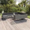 vidaXL 12-tlg. Garten-Lounge-Set mit Auflagen Poly Rattan Produktbild-Vorschau 11