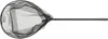 A black fishing net with a gray handle is shown against a white background. Produktbild-Vorschau