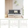 The Living Store Garten-Ecksofas 2 Stk. Weiß Massivholz Produktbild-Vorschau 1