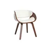 Miliboo - Design-Stuhl Weiß und dunkles Holz Nussbaum BENT Produktbild-Vorschau 3