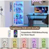 VOWNER Eckdisplay-Schrank mit Glastüren, Beleuchtete Produktbild-Vorschau 8