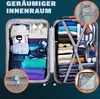 An open suitcase packed with clothing and accessories, with close-up insets showing details. Anteprima dell’immagine prodotto