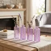 4er Set Vase Glas Lila H14cm Violett Pastell Blumenvase Produktbild-Vorschau 3
