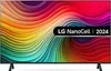 A television screen displaying a colorful abstract pattern with a branding overlay. Voir les images du produit
