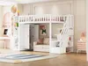 Hochbett 90x200 cm mit Kleiderschrank, Regalen & Produktbild-Vorschau 9
