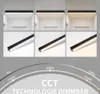 A collage of images showing a modern LED ceiling light in different settings and light temperatures, along with a diagram illustrating color temperature adjustment. Náhľad obrázku produktu