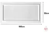 A white rectangular panel with a raised border, shown with dimensions indicated by text and lines. Anteprima dell’immagine prodotto