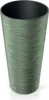 A tall, textured green planter with a black interior, shown against a white background. Voir les images du produit
