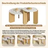 A collage of images showing two round coffee tables stacked, with additional images below showing different arrangements of the tables. Voir les images du produit