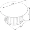 A diagram of a round coffee table with dimensions indicated. Podgląd zdjęcia produktu