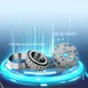 A marketing image showing mechanical components with glowing blue accents and light beams. Produktbild-Vorschau